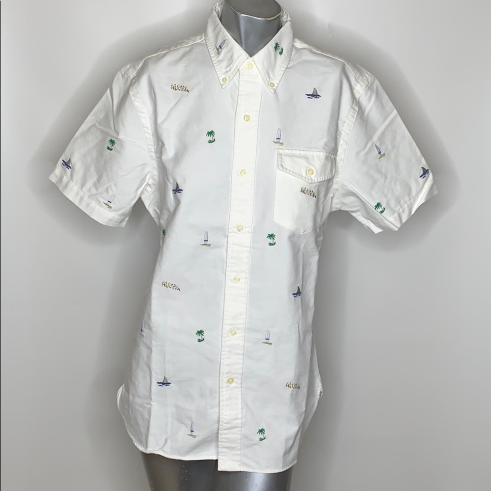 Ralph Lauren Vintage Black Label Aloha Size Medium Slim Fit Button Up